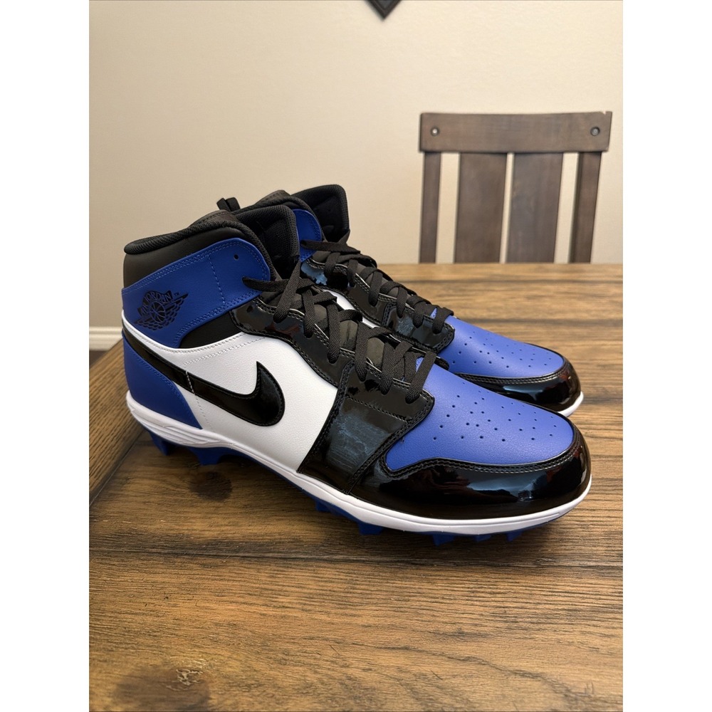 Jordan Air Jordan 1 Mid TD Football Cleats Game Royal Black White US 18 ….Y7